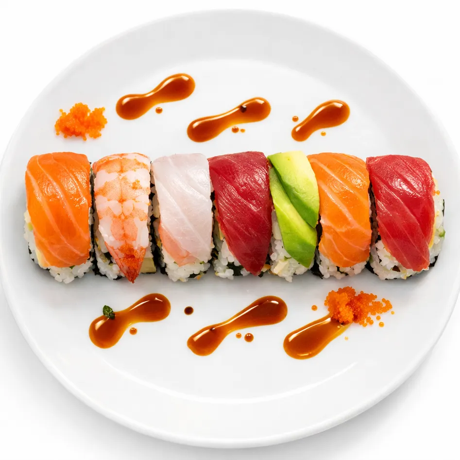 Rainbow Roll at Sushi Panda Calgary SE